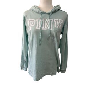 Victoria's Secret Pink | Lightweight Hoodie 100% Cotton Embroidered Extra Small